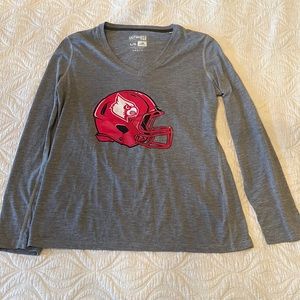 Adidas UofL Football Long Sleeve Tee